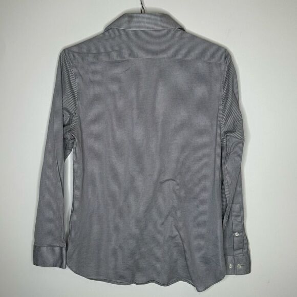 Michael Kors Gray and White Striped Long Sleeve Dress Shirt in Size 16 - 32/33 - Picture 3 of 7